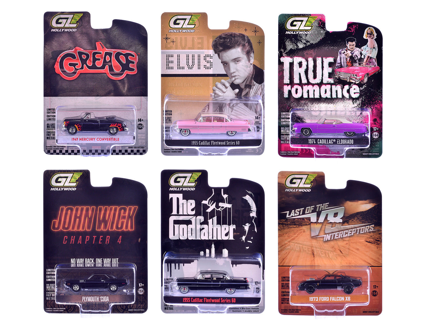 "Hollywood Greatest Hits" (2025) Set of 6 pieces 1/64 Diecast Model Cars