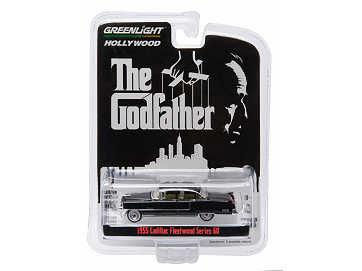 1955 Cadillac Fleetwood Series 60 Black "The Godfather" (1972) Movie "Hollywood Series" Release 14 1/64 Diecast Model Car