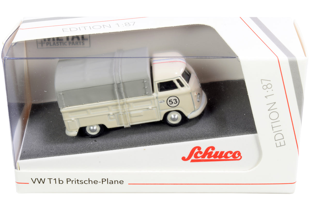 Volkswagen T1b Pritsche Plane Pickup Truck with Canopy #53 Cream 1/87 (HO) Diecast Model
