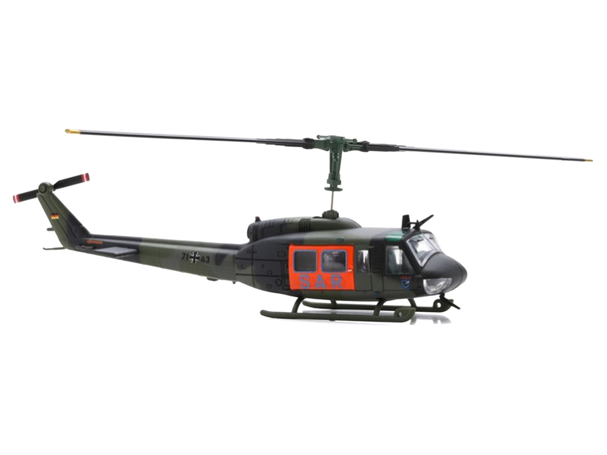 Bell UH 1D Helicopter "SAR - German Army" Green Camouflage 1/87 (HO) Scale Diecast Model Car