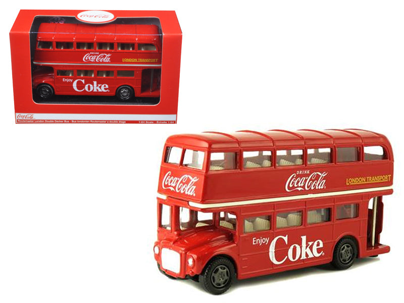 1960 Routemaster London Double Decker Bus Red "Coca-Cola" 1/64 Diecast Model
