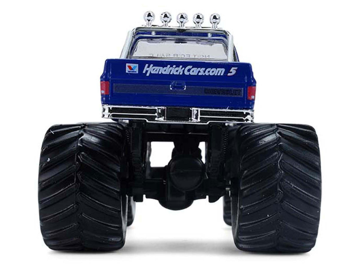 1981 Chevrolet K20 Monster Truck #5 "HendrickCars.com" Blue and White with Graphics "Kings of Crunch - Hendrick Motorsports Tribute" Special Edition 1/64 Diecast Model Car