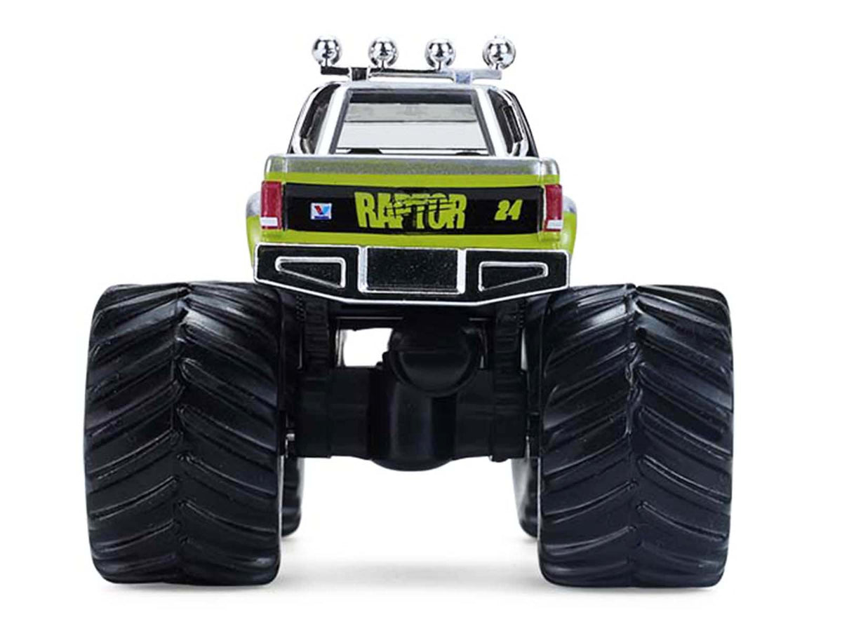 1986 Chevrolet S10 Monster Truck #24 "Raptor" Black and Green with Graphics "Kings of Crunch - Hendrick Motorsports Tribute" Special Edition 1/64 Diecast Model Car