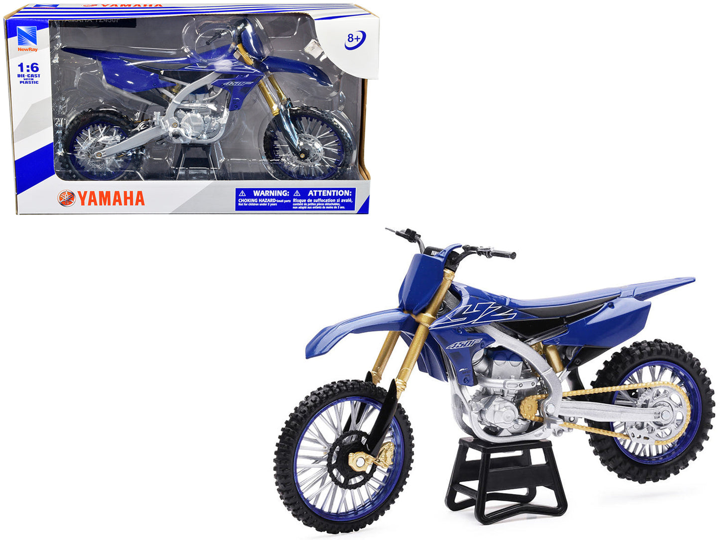 Yamaha YZ450F Dirt Bike Motorcycle Blue and Black 1/6 Diecast Model