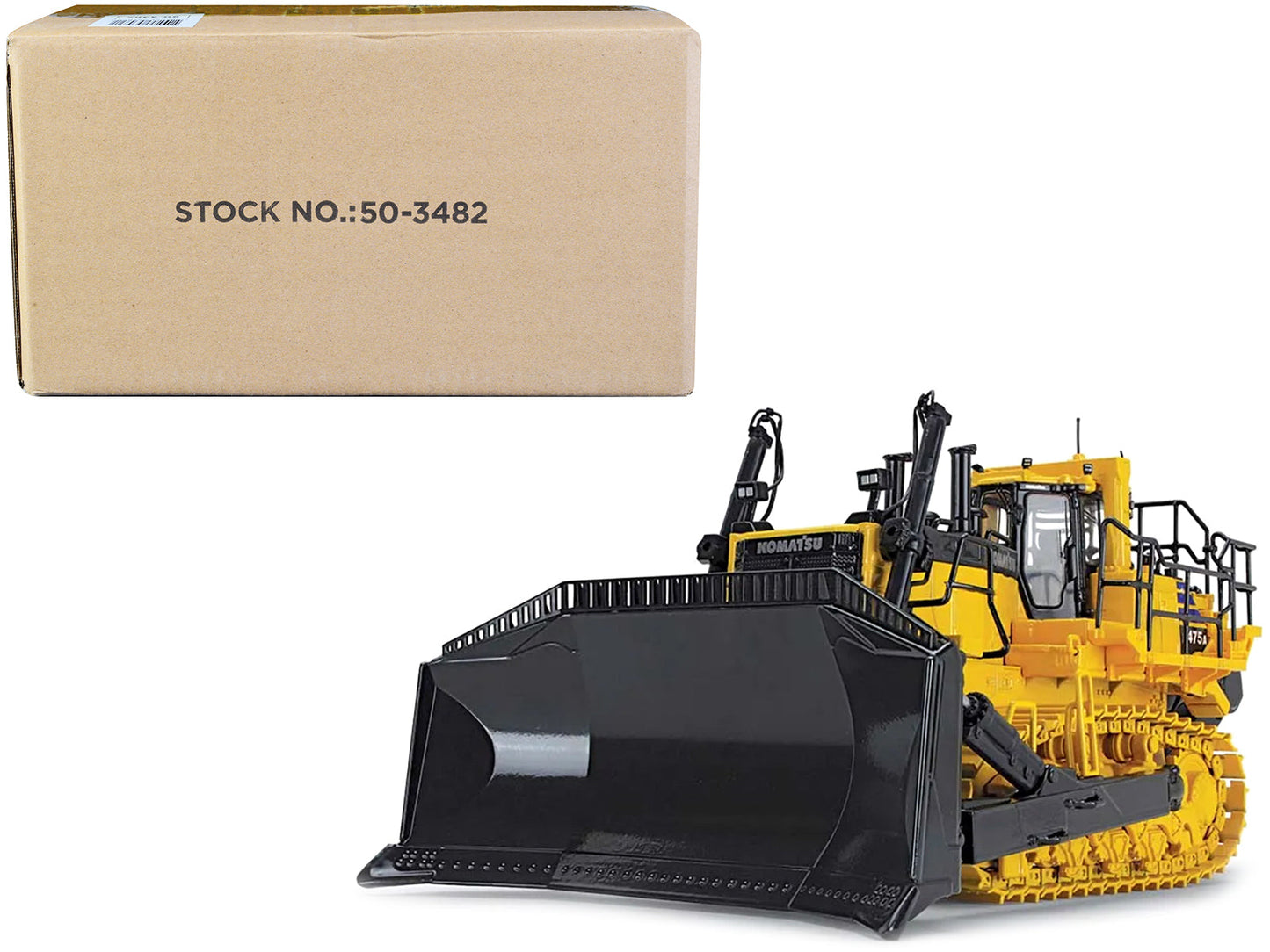 Komatsu D475A-8 Dozer with Ripper Yellow 1/50 Diecast Model