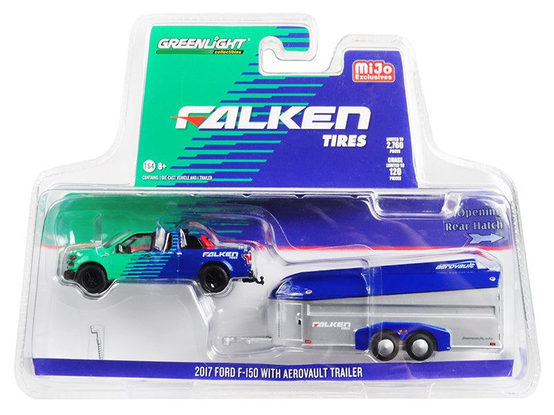 2017 Ford F-150 Pickup Truck and Aerovault Trailer "Falken Tires" Limited Edition to 2760 pieces Worldwide 1/64 Diecast Model Car
