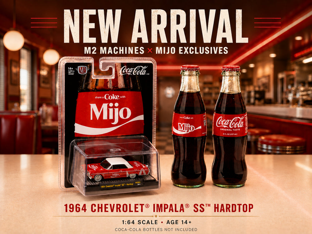 1964 Chevrolet Impala SS Lowrider "Coca Cola" Red with White Top and Graphics Limited Edition to 9340 pieces Worldwide 1/64 Diecast Model Car