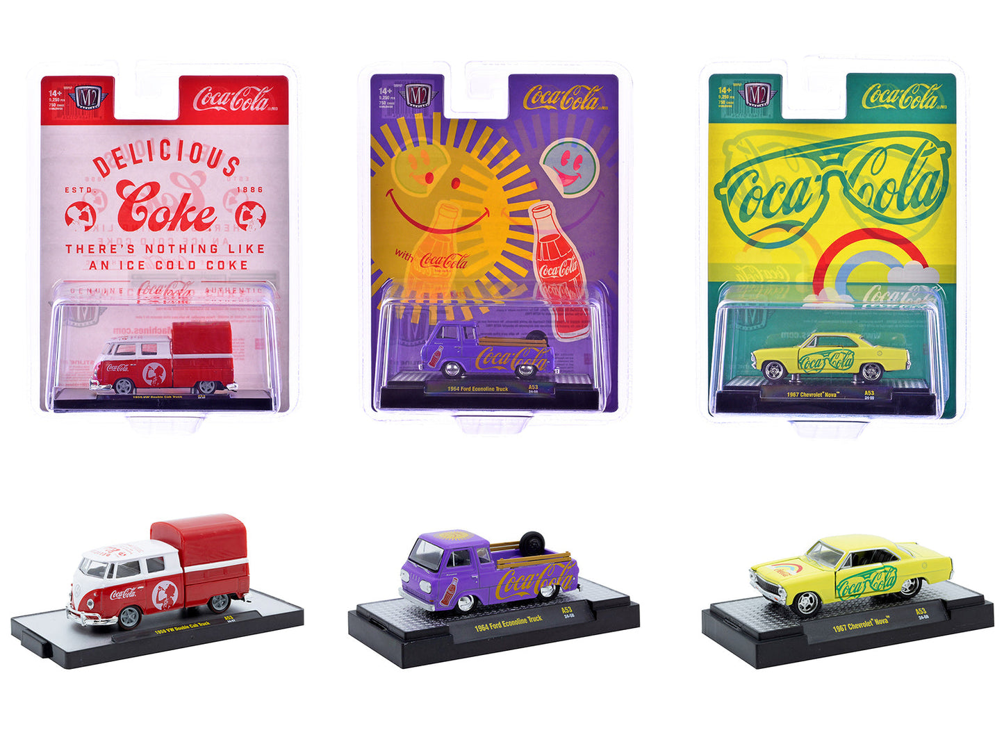 "Coca-Cola" Set of 3 pieces Release 53 Limited Edition to 10000 pieces Worldwide 1/64 Diecast Model Cars