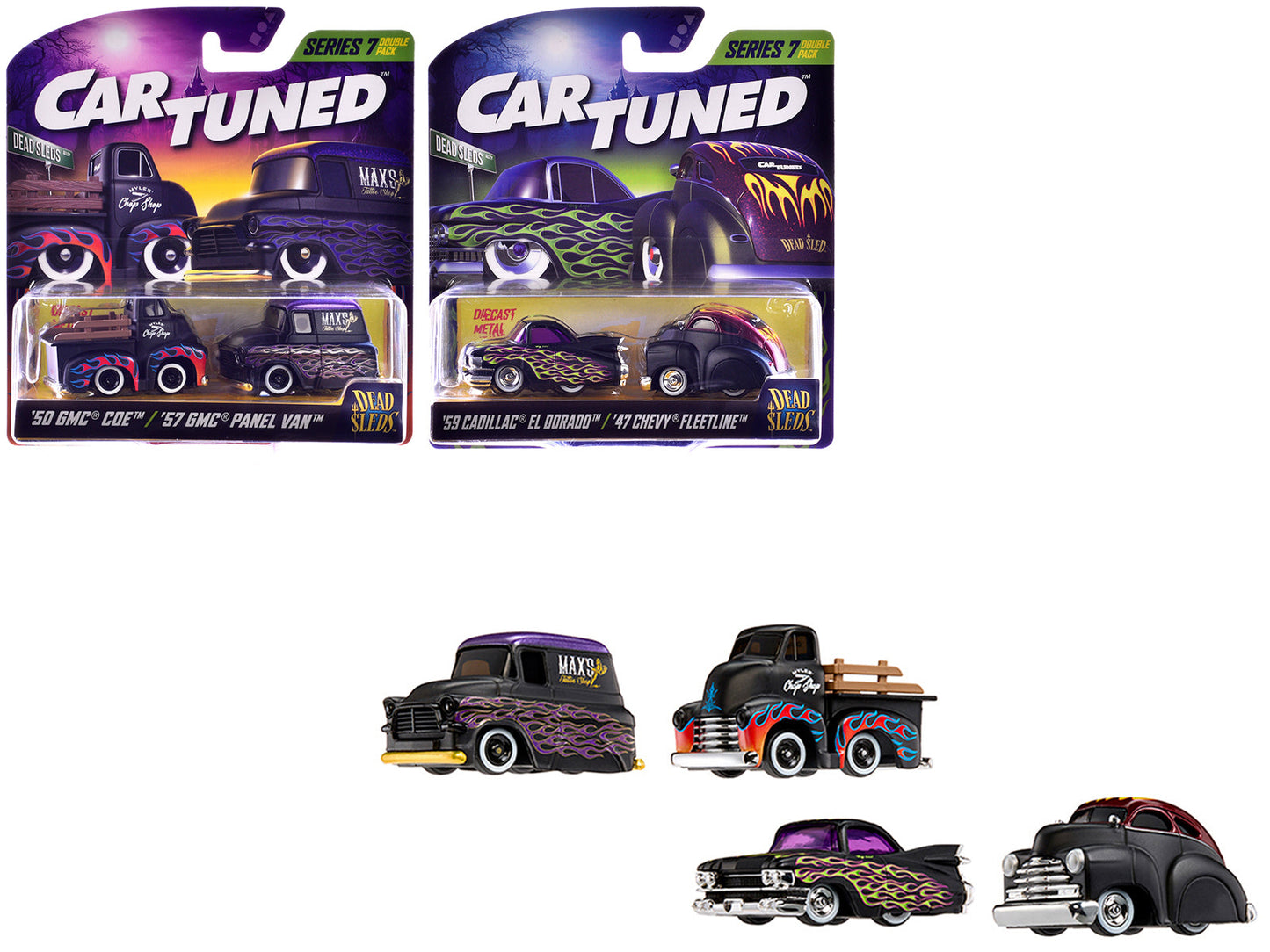 "Dead Sleds" Double Pack Series 7 Set of 4 Cars Diecast Model Cars