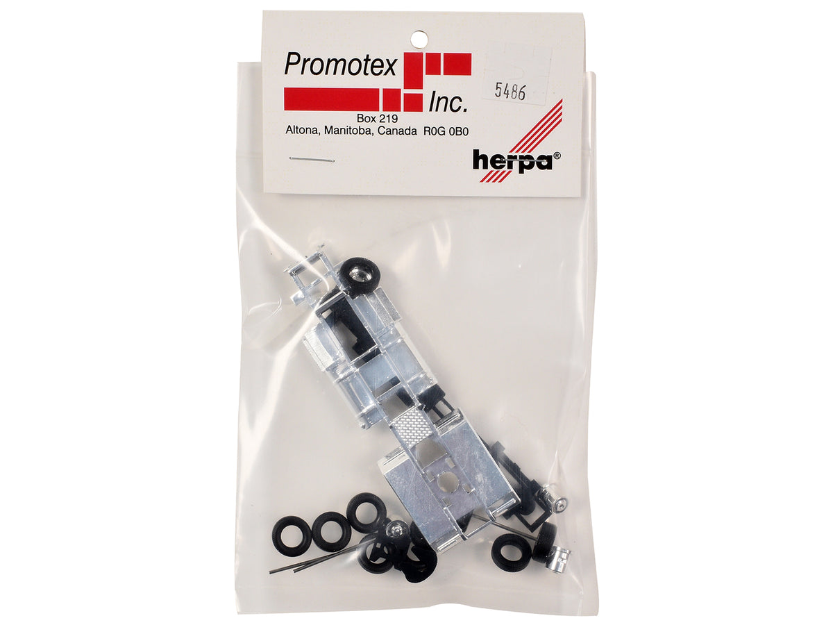 Chrome Chassis Kit for Kenworth or Peterbilt Cab 1/87 (HO) Plastic Model