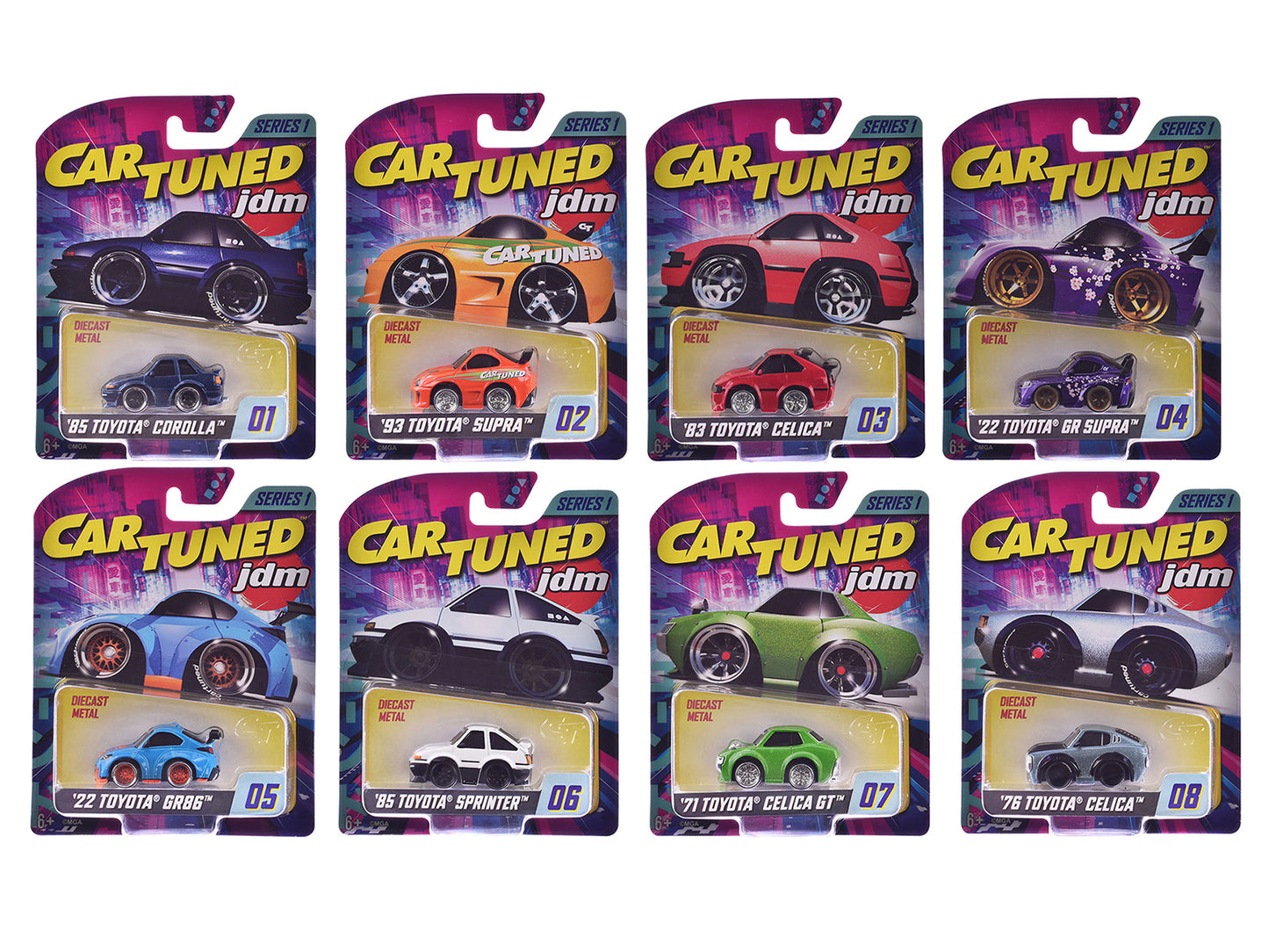JDM Tuners Series 1 Set of 8 Pieces Diecast Model Cars