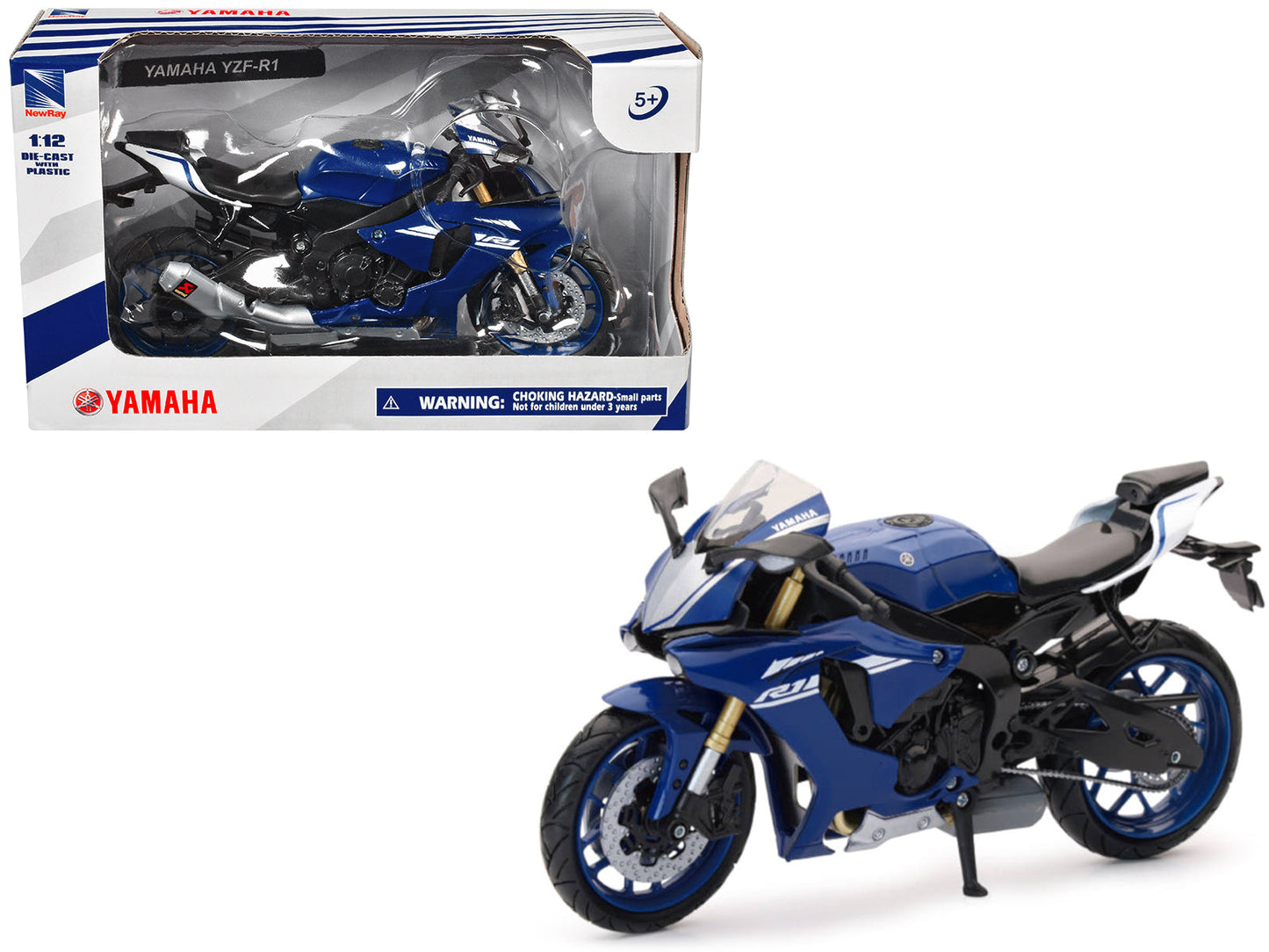 Yamaha YZF-R1 Motorcycle Blue 1/12 Diecast Model