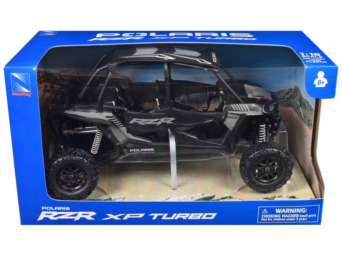 Polaris RZR XP 4 Turbo EPS Sport UTV Onyx Black with Gray Graphics 1/18 Diecast Model
