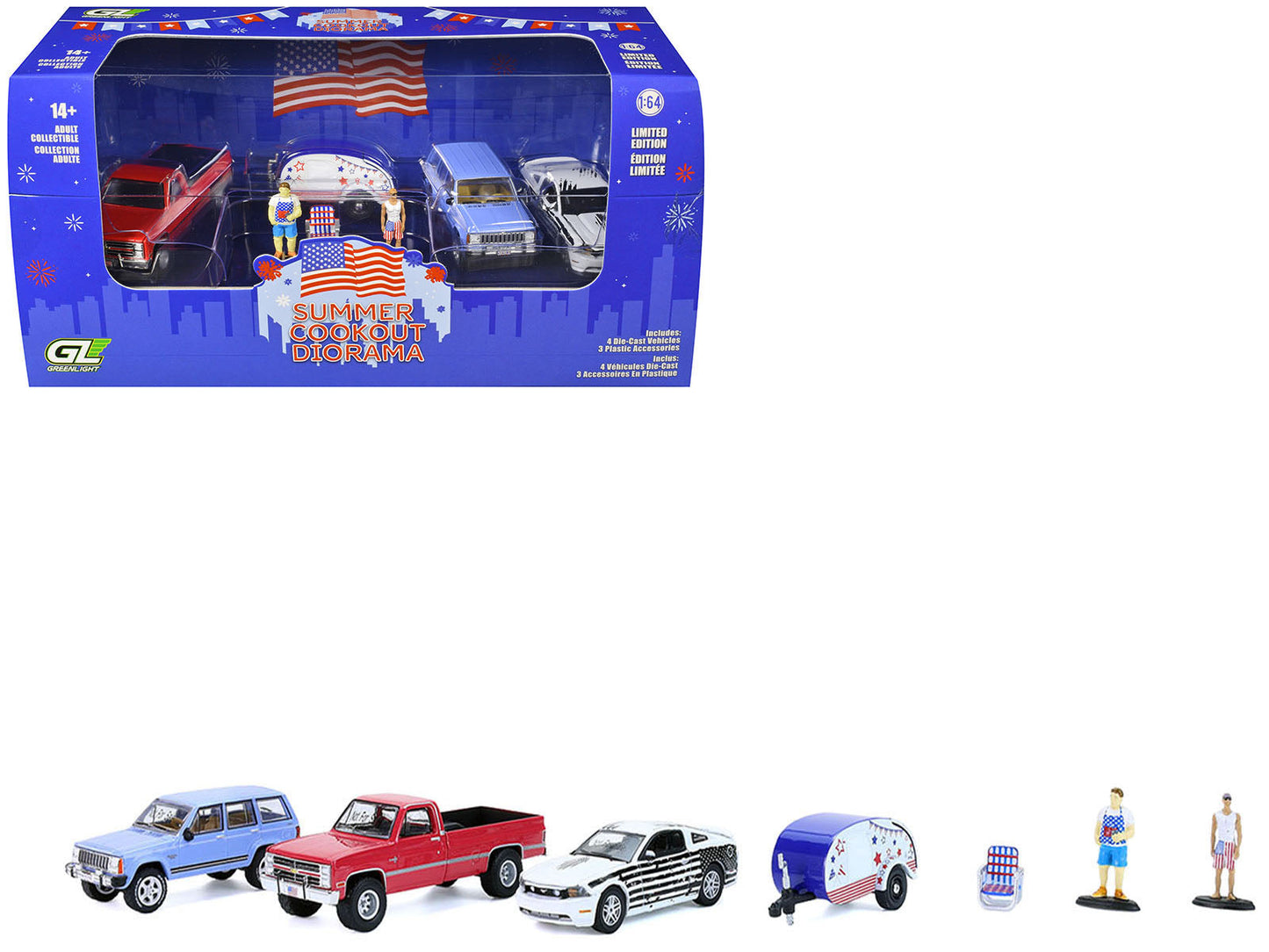 "Summer Cookout Diorama" Set of 7 pieces 1/64 Diecast Model Cars