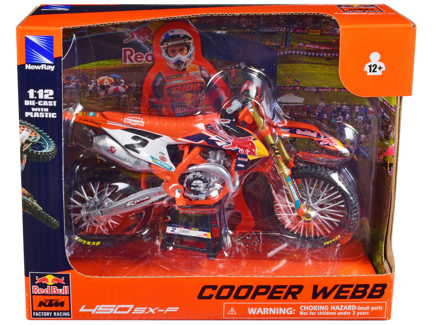 KTM 450 SX-F Motorcycle #2 Cooper Webb "Red Bull KTM Factory Racing" 1/12 Diecast Model