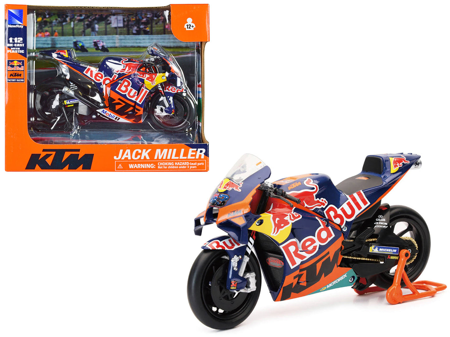 KTM RC16 Motorcycle #43 Jack Miller "Red Bull KTM Factory Racing" MotoGP World Championship (2023) 1/12 Diecast Model