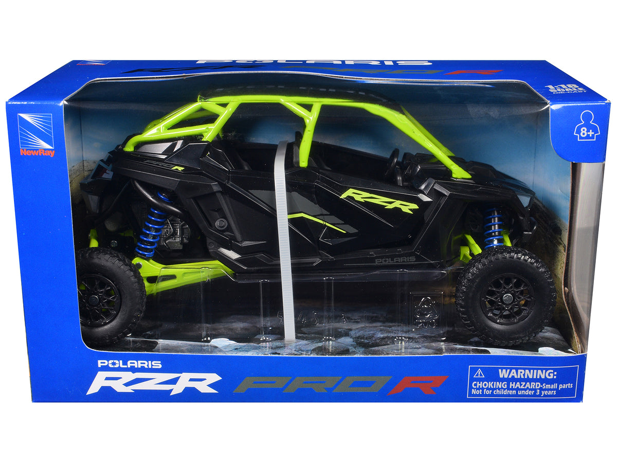Polaris RZR Pro R UTV Black and Lime Green 1/18 Diecast Model
