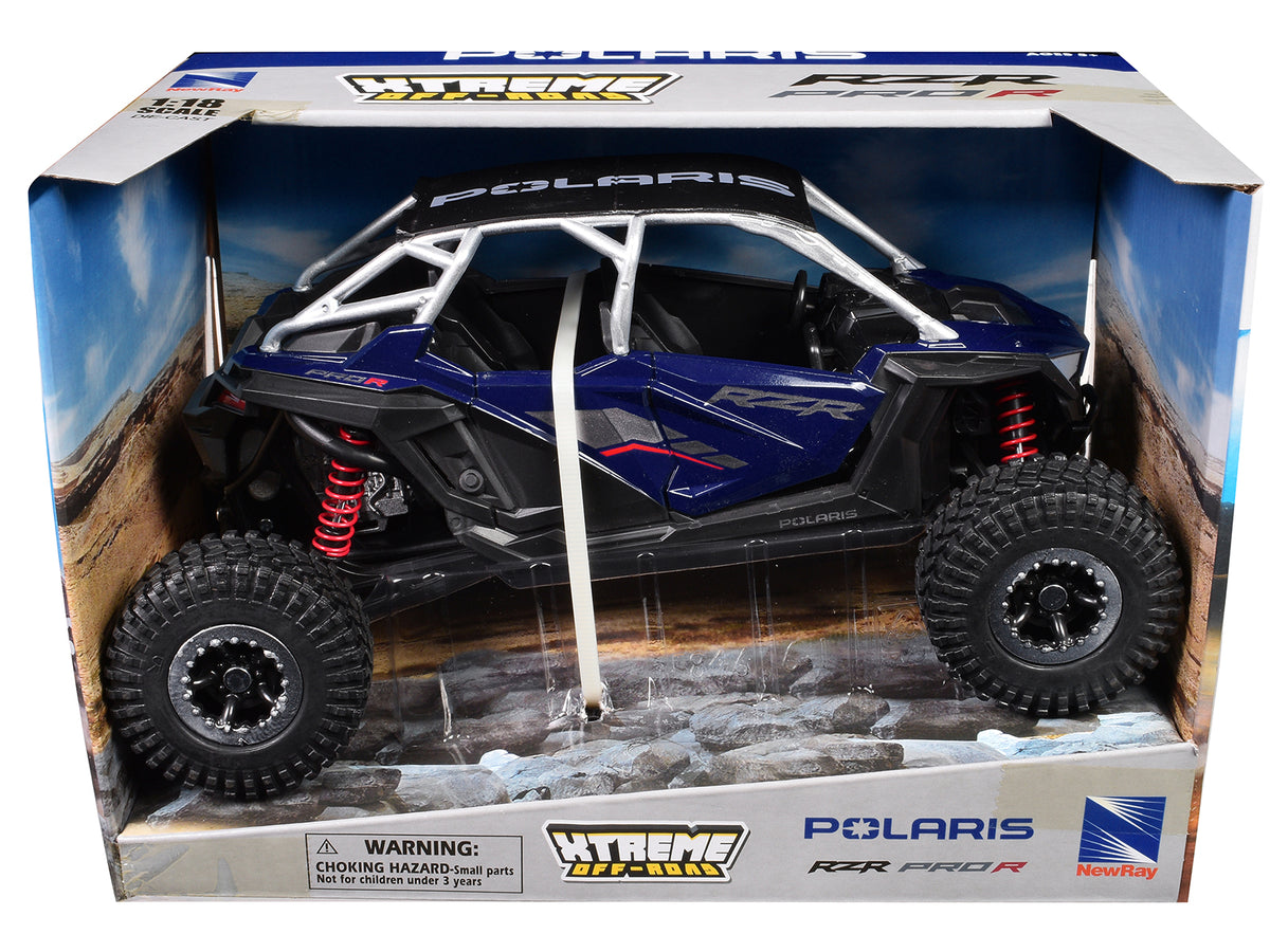 Polaris RZR Pro R UTV Blue with Black Top "Xtreme Off-Road" Series 1/18 Diecast Model