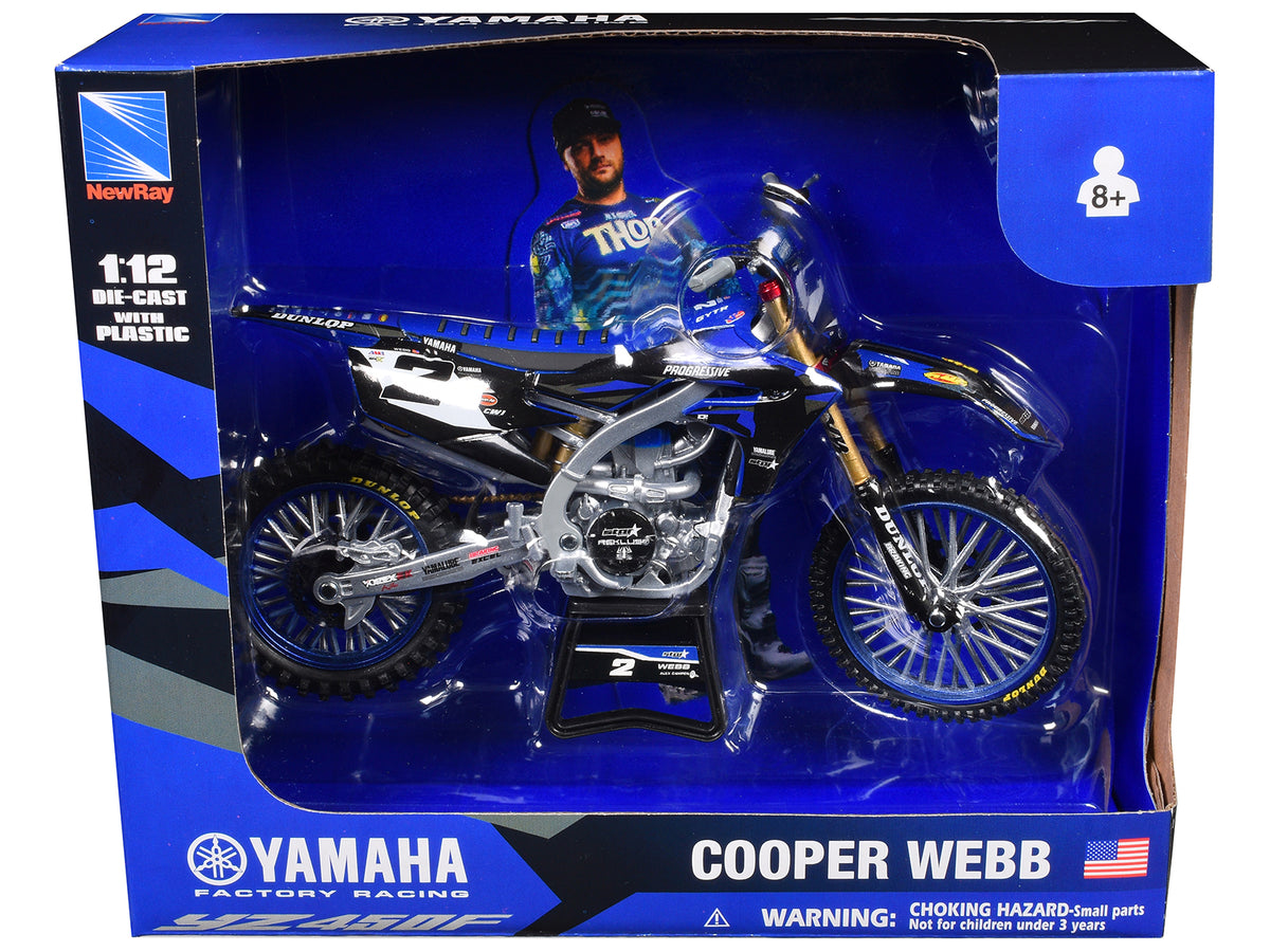 Yamaha YZ450F Motorcycle #2 Cooper Webb "Yamaha Factory Racing" 1/12 Diecast Model
