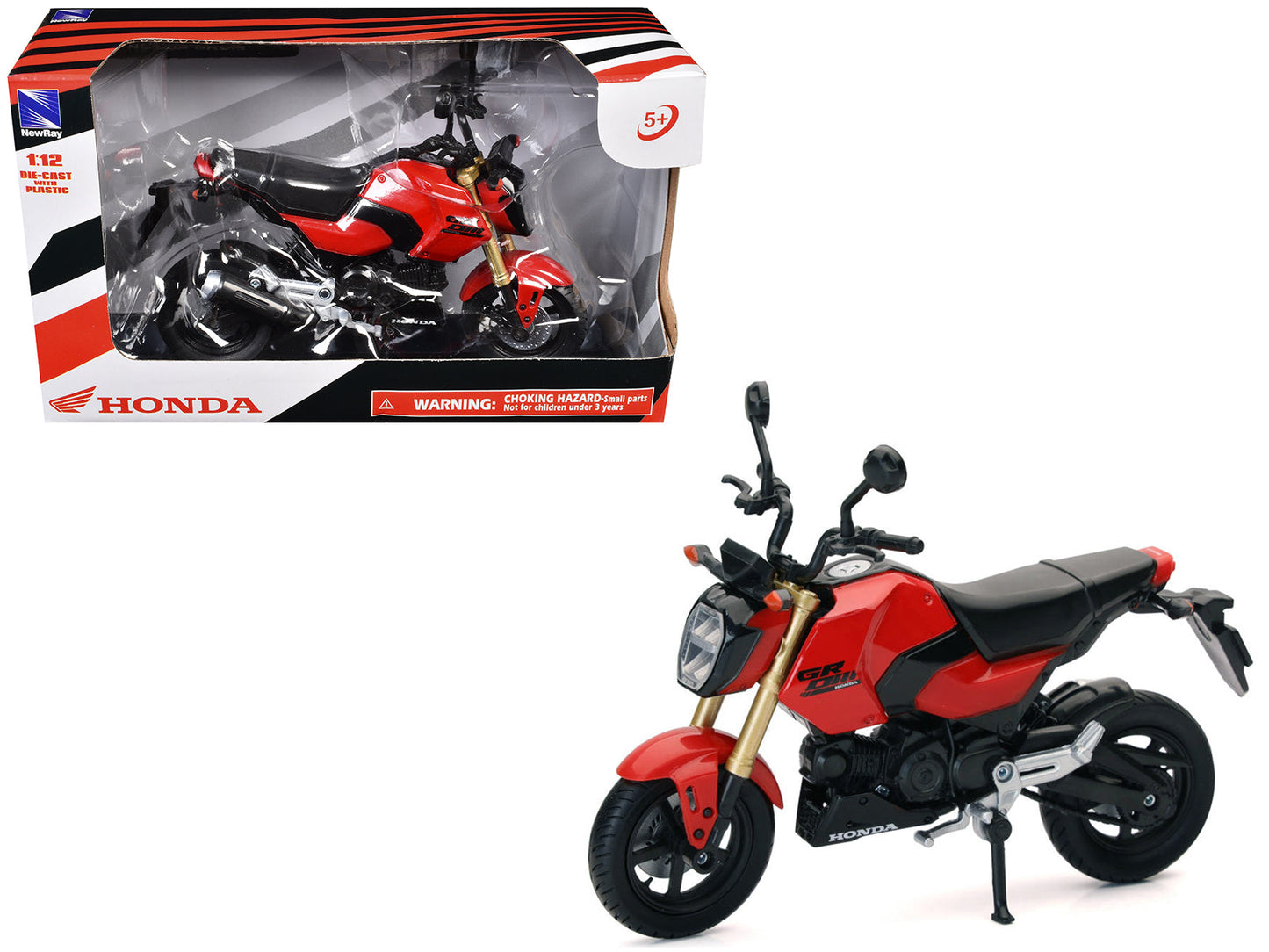 Honda GROM Motorcycle Red 1/12 Diecast Model