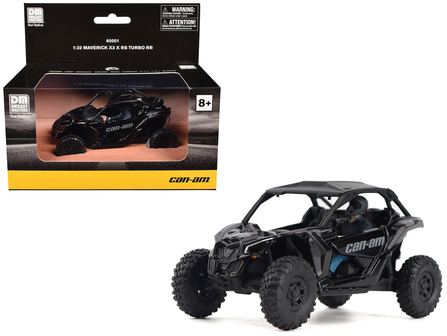 Can-Am Maverick X3 X RS Turbo RR Triple Black with Driver Figure 1/32 Diecast Model