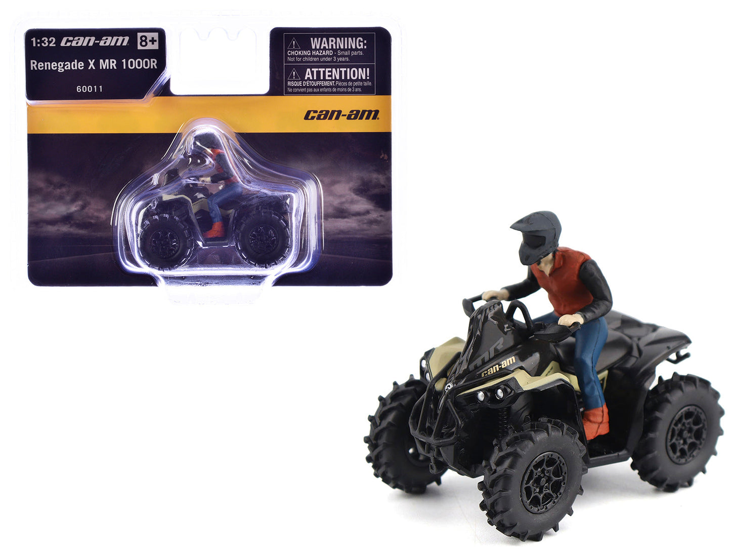 Can-Am Renegade X MR 1000R ATV Desert Tan with Driver Figure 1/32 Diecast Model