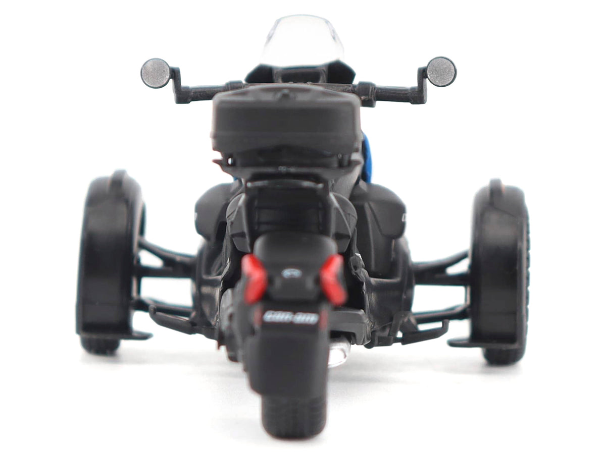 Can-Am Ryker Rally 3-Wheel Motorcycle Galactic Blue and Black 1/32 Diecast Model