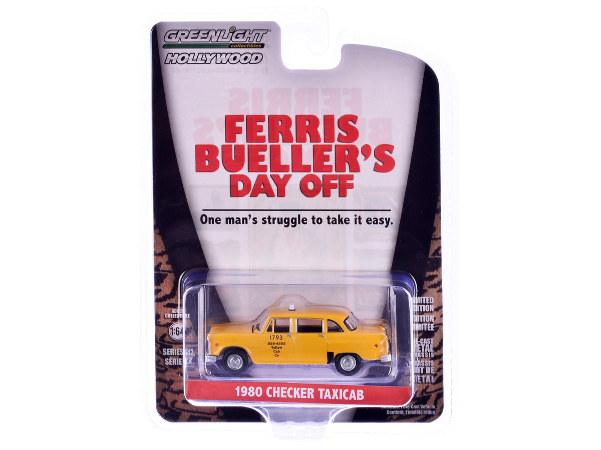 1980 Checker Taxicab "Yellow Cab Co. #1793" Yellow "Ferris Bueller's Day Off" (1986) Movie "Hollywood Series" Release 42 1/64 Diecast Model Car