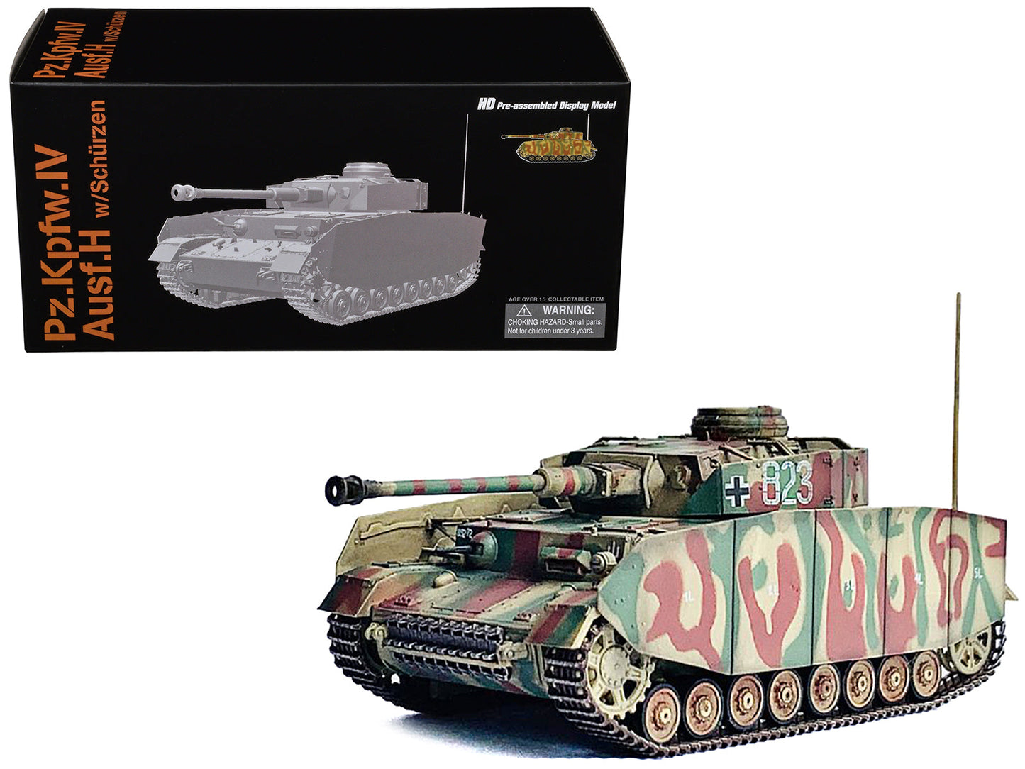 Germany Pz.Kpfw.IV Ausf.H with Schurzen Tank #823 "2.Pz.Div. Normandy" (1944) "NEO Dragon Armor" Series 1/72 Plastic Model