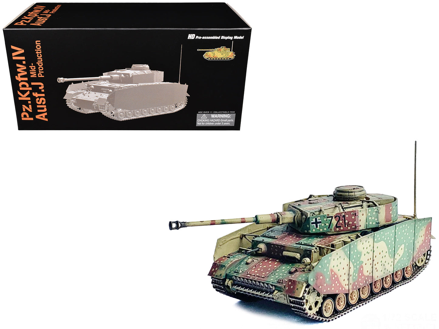Germany Pz.Kpfw.IV Ausf.J Mid Production Tank "#721 Western Front" (1944) "NEO Dragon Armor" Series 1/72 Plastic Model