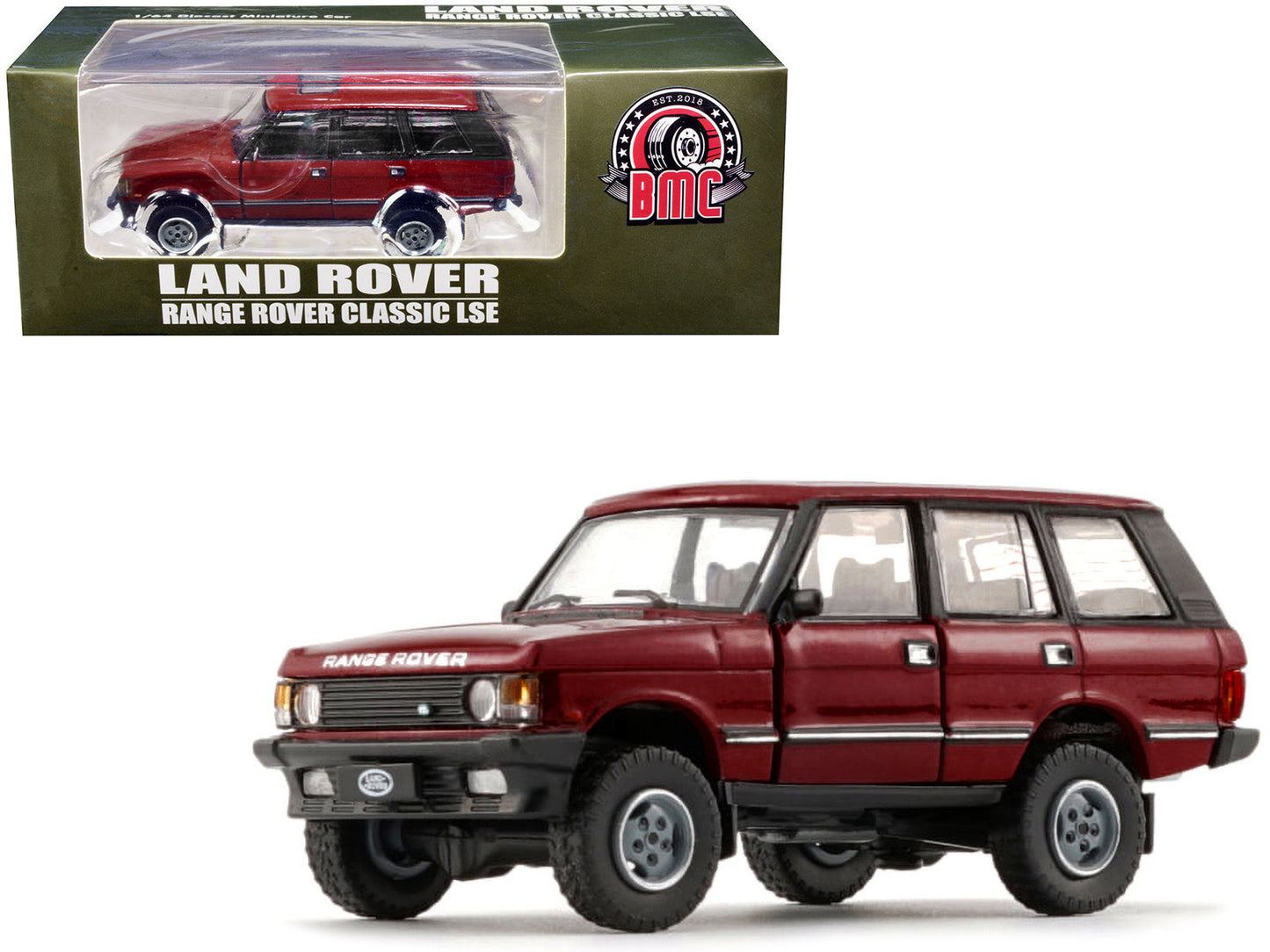 Land Rover Range Rover Classic LSE RHD (Right Hand Drive) Red with Sunroof with Extra Wheels 1/64 Diecast Model Car