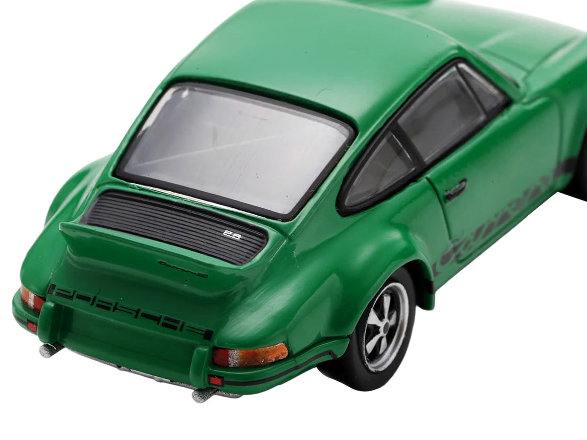 1973 Porsche 911 Carrera RSR 2.8 Green with Black Stripes 1/64 Model Car