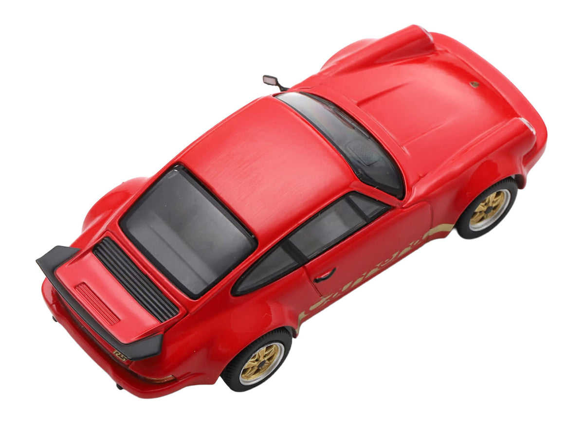 1974 Porsche 911 Carrera RS 3.0 Red with Gold Stripes 1/64 Model Car