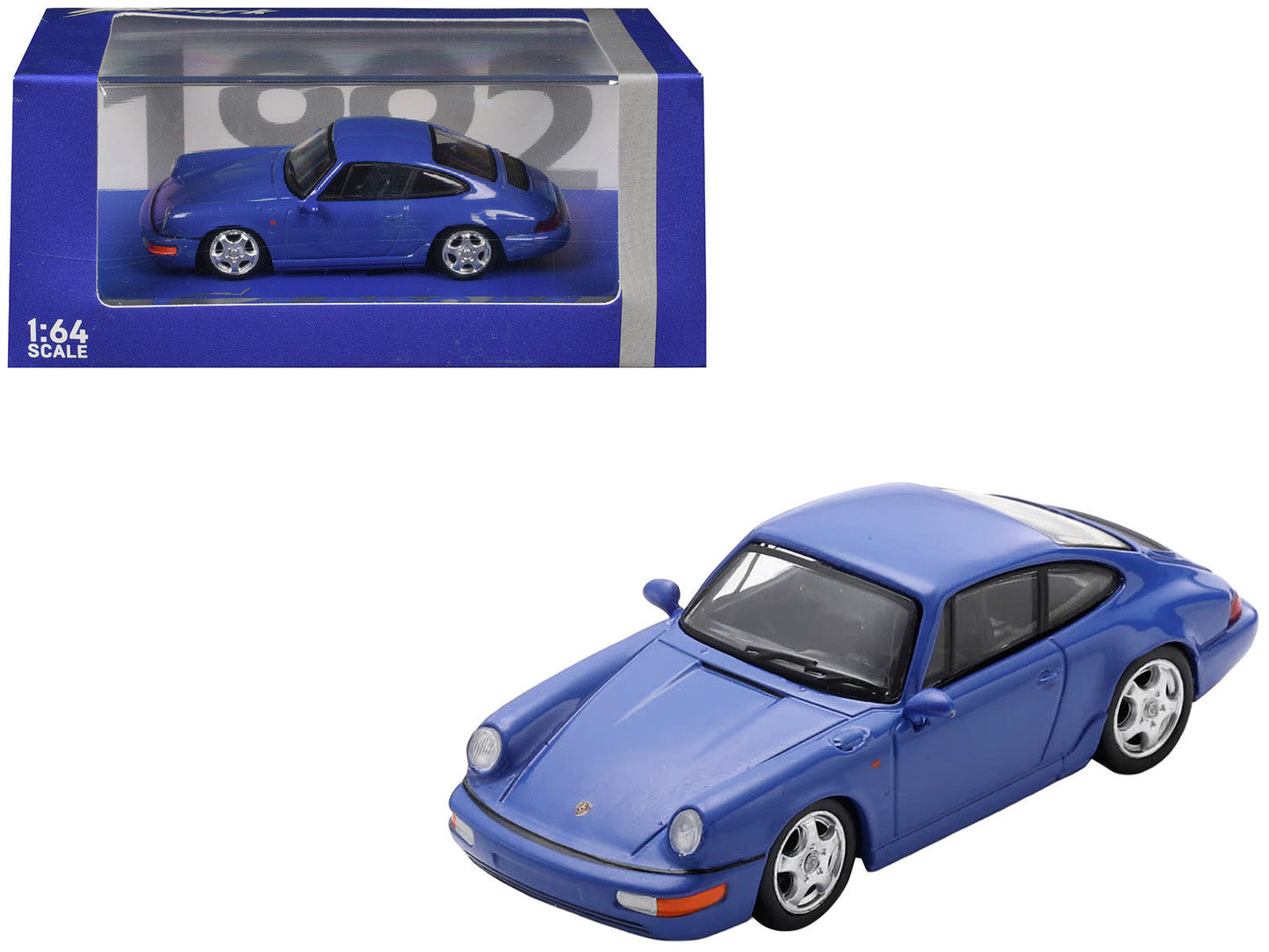 1992 Porsche 911 Carrera RS 3.6 Blue 1/64 Model Car