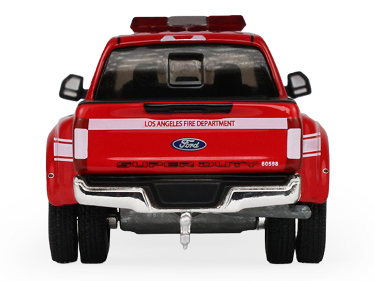 2018 Ford F-350 Pickup Truck "Los Angeles Fire Department" Red with White Stripes "Fire & Rescue" Series #5 1/64 Diecast Model Car