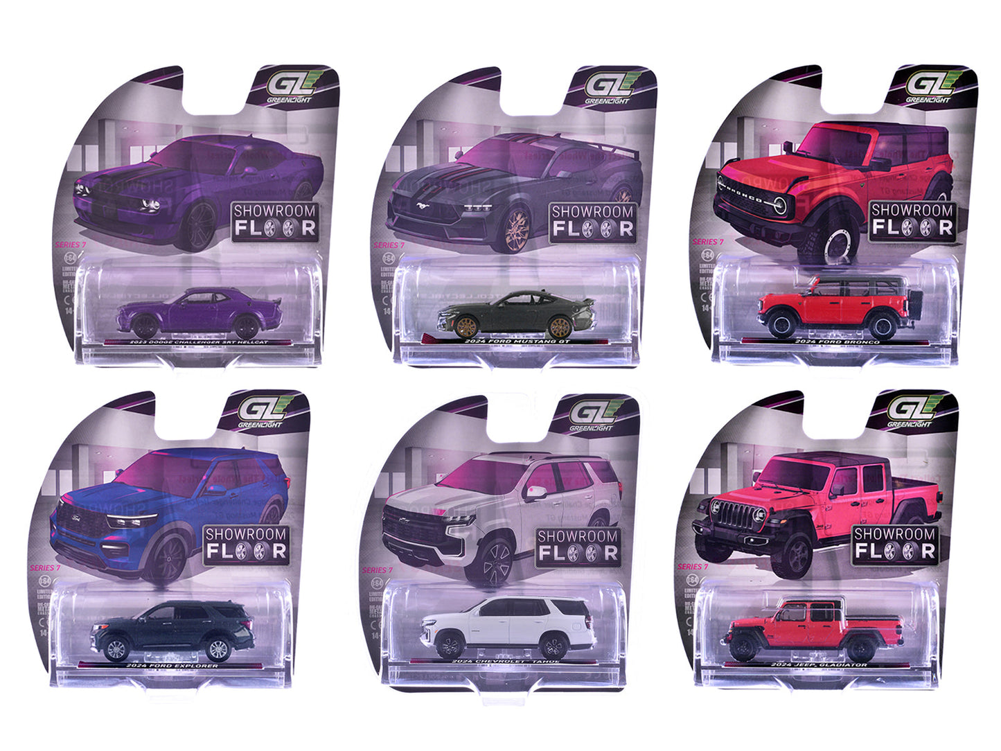 "Showroom Floor" Series 7 Set of 6 Cars 1/64 Diecast Model Cars