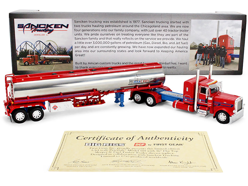 Peterbilt 389 with 36" Flat Top Sleeper and Heil Fuel Tank Trailer "Sancken Custom Truck