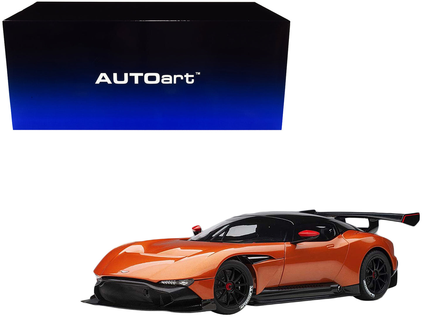Aston Martin Vulcan Madagascar Orange with Carbon Top 1/18 Model Car