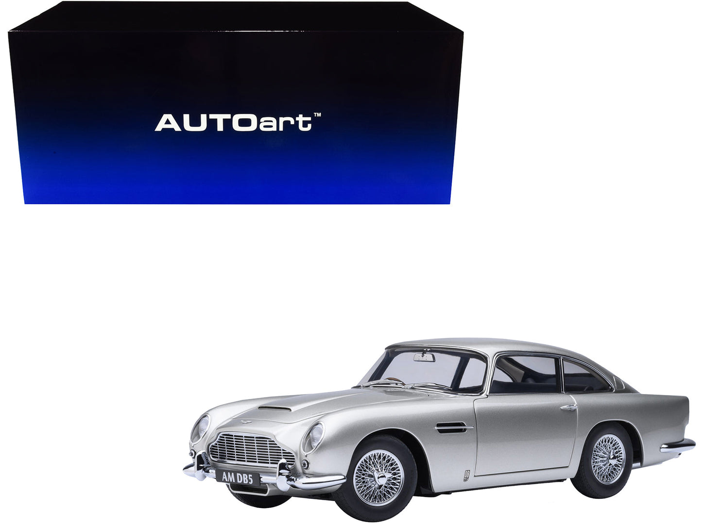 Aston Martin DB5 RHD (Right Hand Drive) Birch Silver 1/18 Model Car