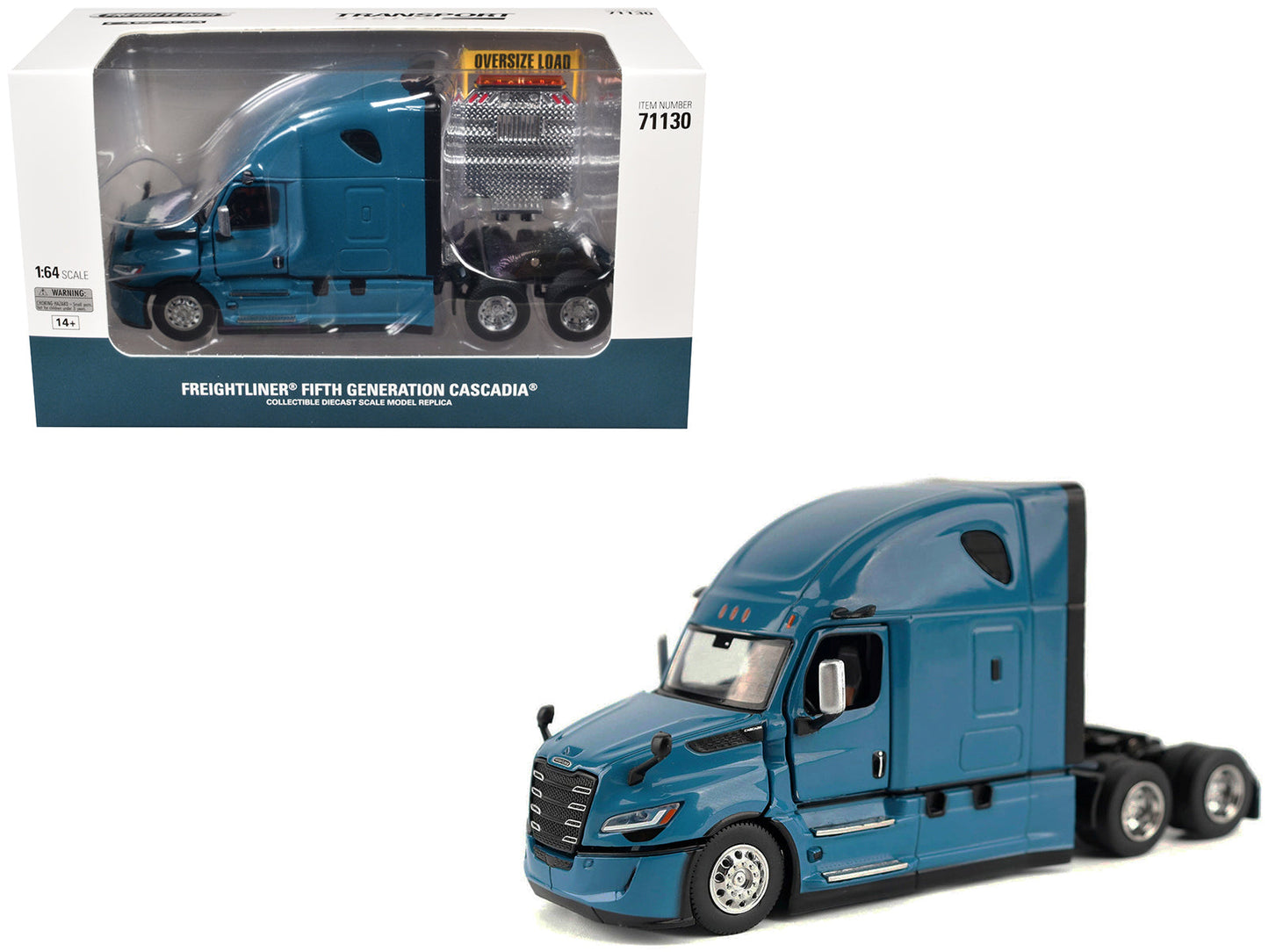 2025 Freightliner Cascadia Gen-5 Sleeper Cab Truck Tractor Signature Blue "Transport Series" 1/64 Diecast Model