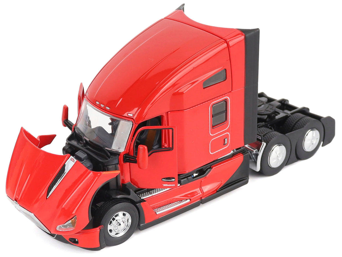 Kenworth T680 76" High Roof Sleeper Cab Truck Tractor Viper Red "Transport Series" 1/50 Diecast Model