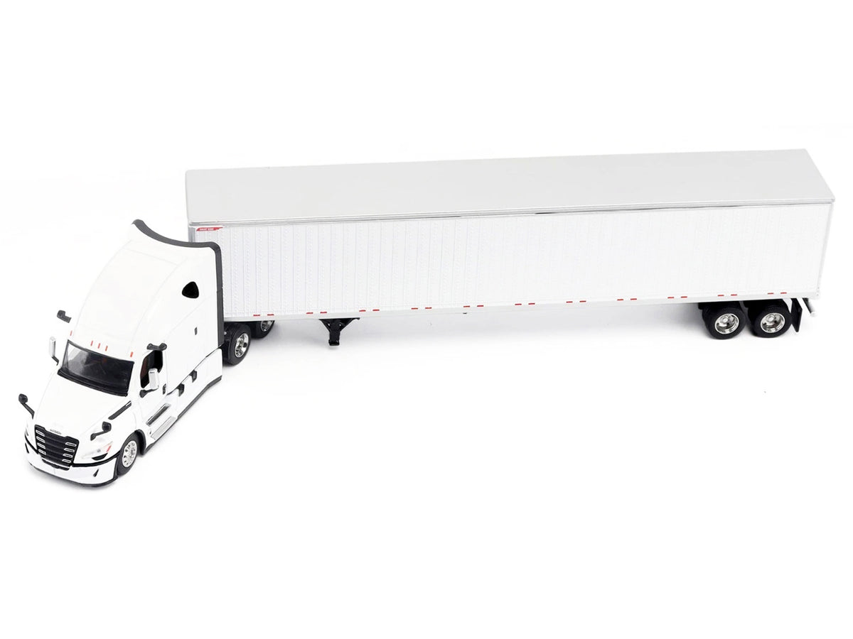 2025 Freightliner Cascadia Gen-5 Truck Tractor with Sleeper and Great Dane Champion 53ft Dry Cargo Trailer Winter White "Transport Series" 1/64 Diecast Model