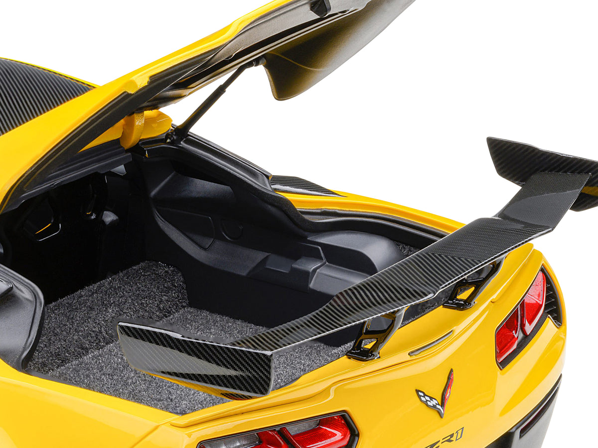 2019 Chevrolet Corvette C7 ZR1 Corvette Racing Yellow Tintcoat with Carbon Top 1/18 Model Car