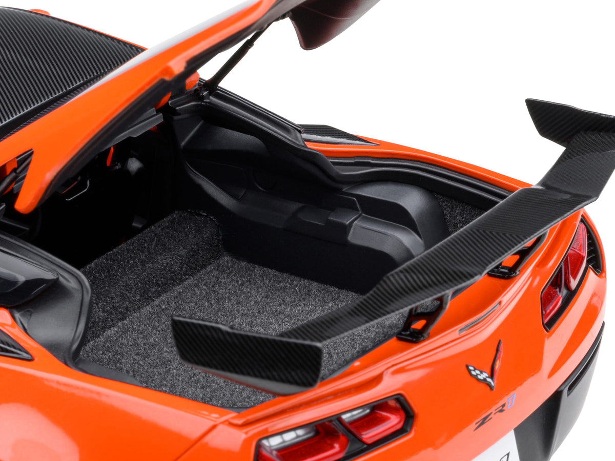 2019 Chevrolet Corvette C7 ZR1 Sebring Orange Tintcoat with Carbon Top 1/18 Model Car