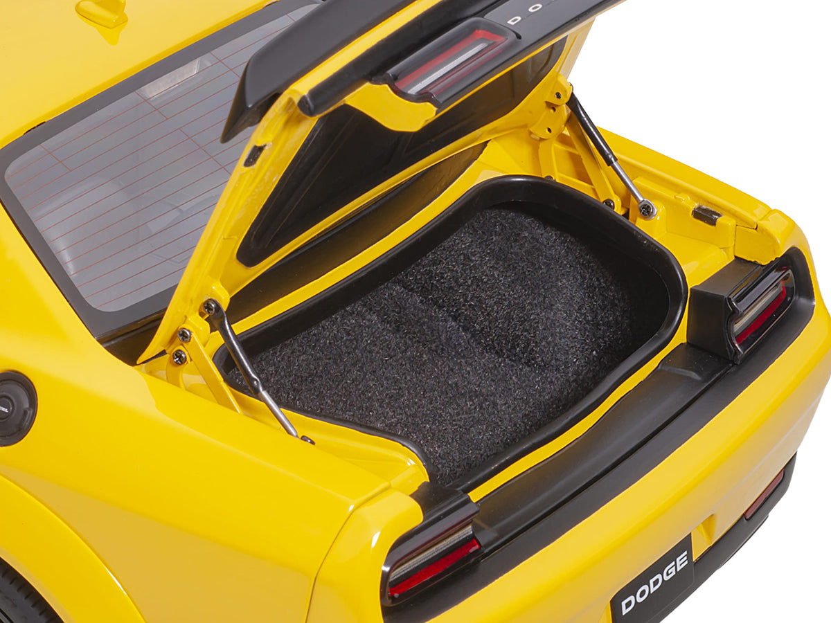 Dodge Challenger SRT Hellcat Widebody Yellow Jacket with Satin Black Hood 1/18 Model Car