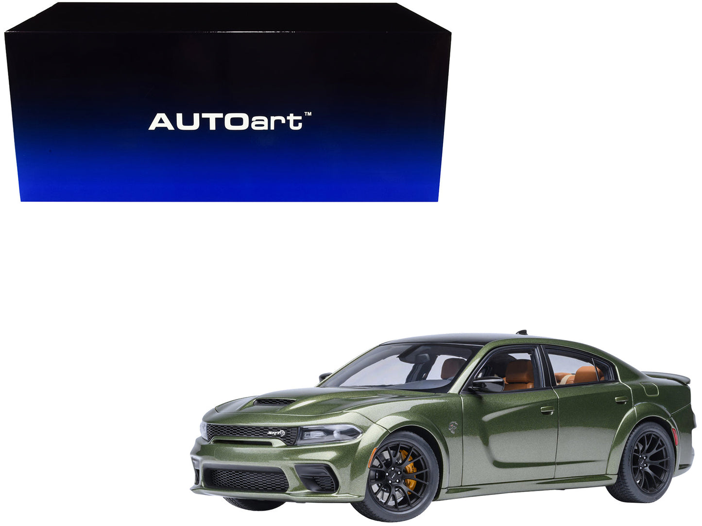 Dodge Charger SRT Hellcat Redeye F8 Green Metallic with Matt Black Top 1/18 Model Car