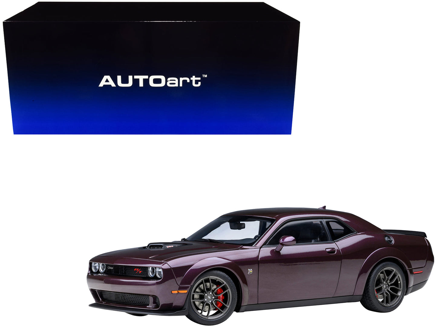 2022 Dodge Challenger R/T Scat Pack Widebody Hellraisin Purple Metallic 1/18 Model Car