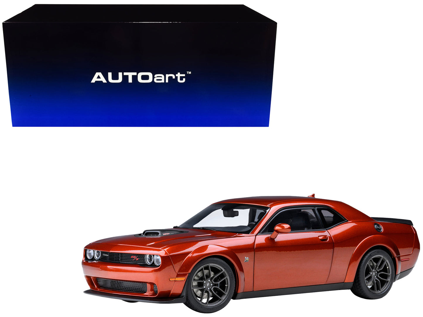 2022 Dodge Challenger R/T Scat Pack Widebody Sinamon Stick Orange 1/18 Model Car
