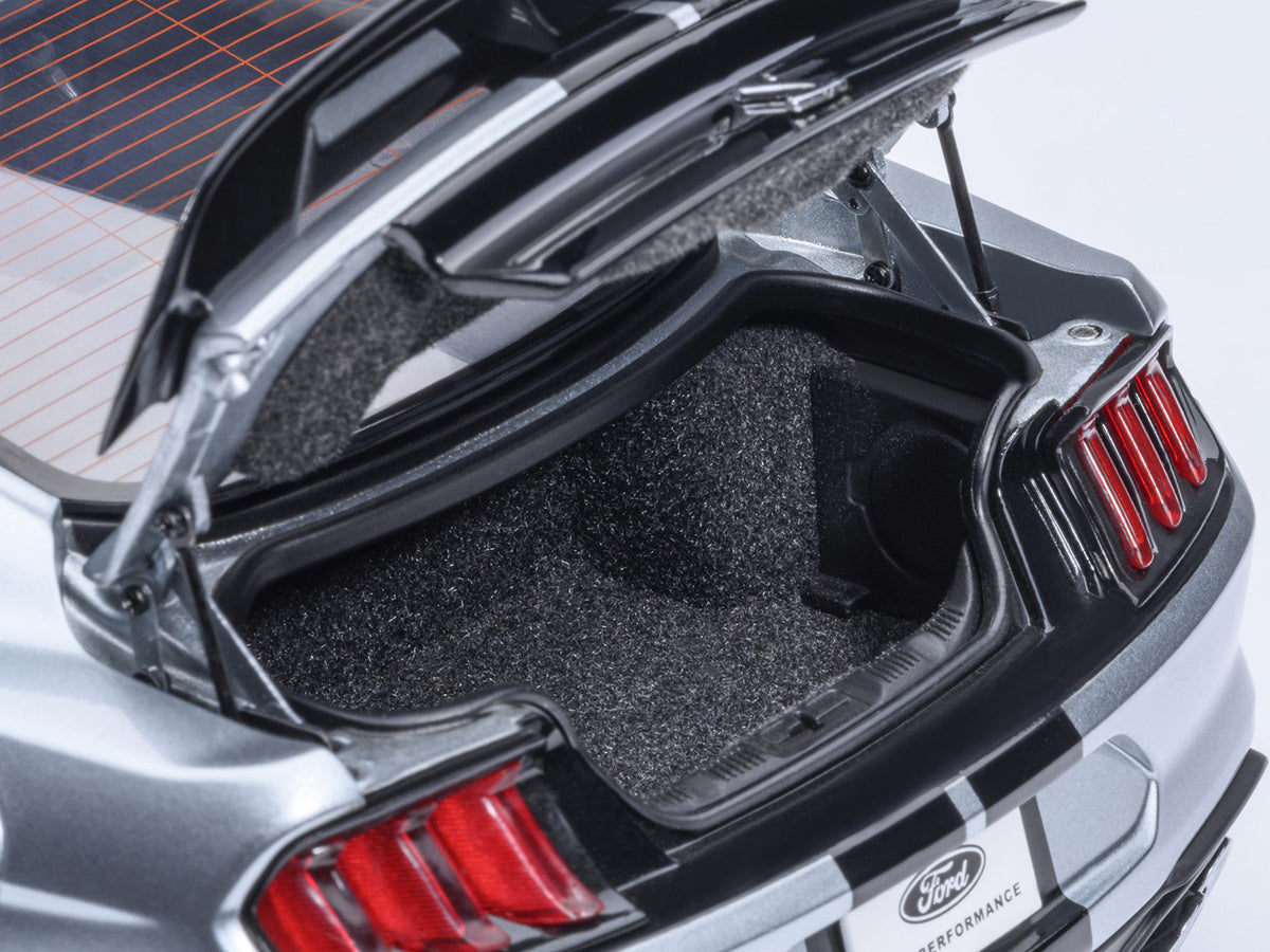 Ford Mustang Shelby GT500 Iconic Silver Metallic with Black Stripes 1/18 Model Car