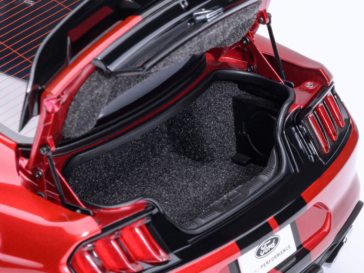Ford Mustang Shelby GT500 Rapid Red Metallic with Black Stripes 1/18 Model Car